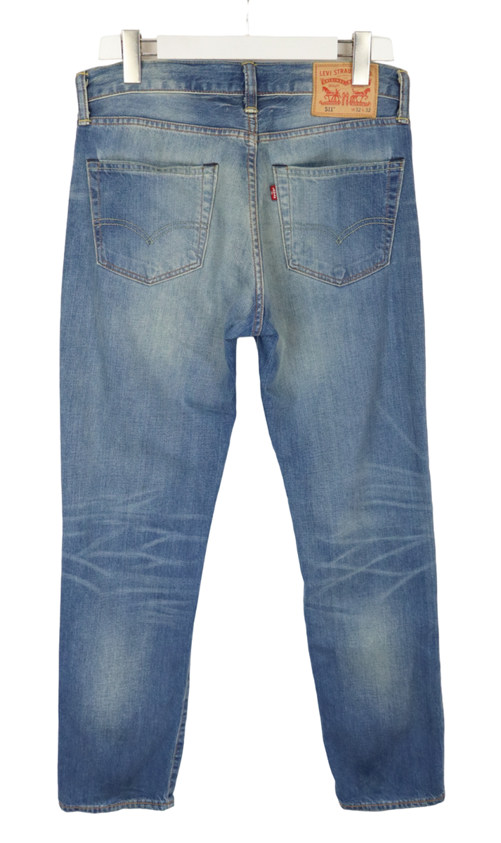 LEVI'S 511 Jeans Men's W32/L32 Fade Effect Aged Look Zip Fly Blue