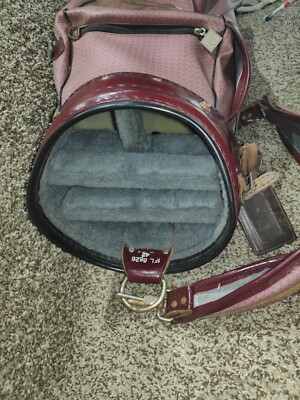 Vintage Leather Ron MILLER Golf Bag PRO MODEL Cart Bag w/ cover
