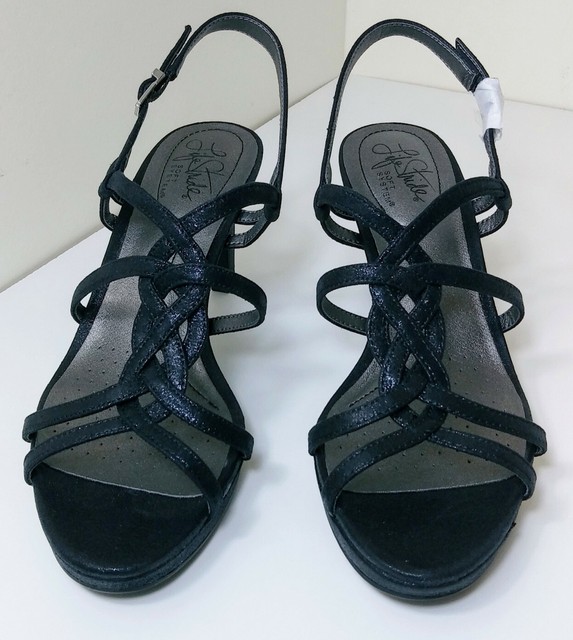 LifeStride Women's Introspect Flex Dress Sandal Black 3 Inch Heel 7.5M US | eBay