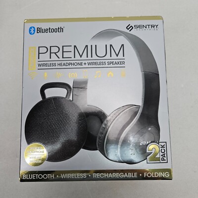 Sentry Platinum Wireless/wired Headphones & Speaker 2 Pack Bluetooth USB