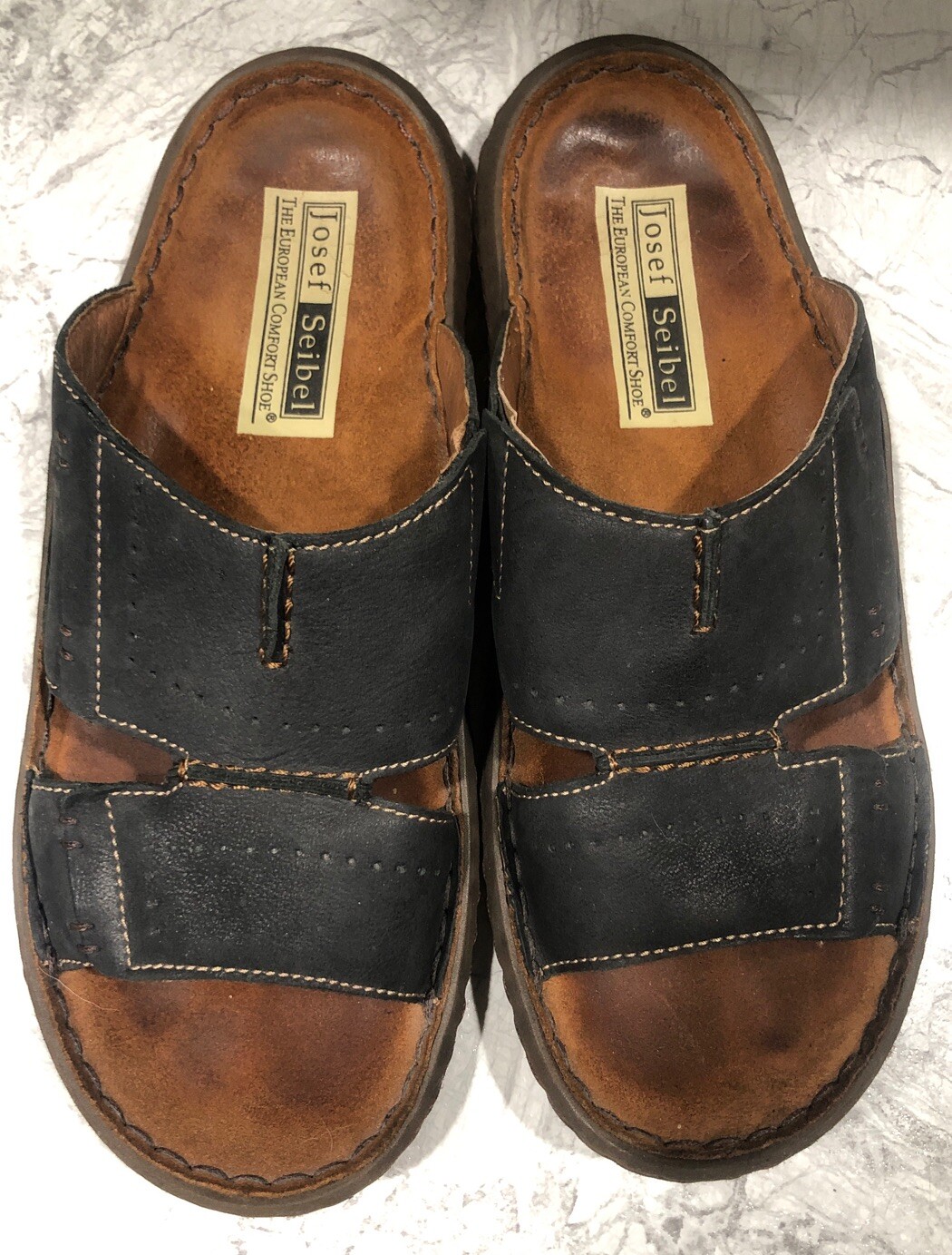 josef seibel mens leather mules