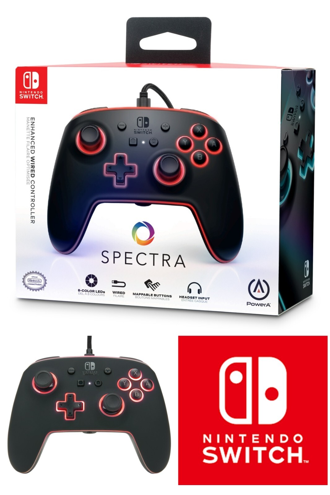 Manette lumineuse Switch Spectra pour des soirées gaming intenses entre amis en mode TV