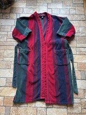 Vintage Mens Bill Blass Black Label Striped Robe Y2k Designer Loungewear