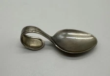 Baby Spoon Curved Handle Vintage E P Nickel Silver(free Shipping)