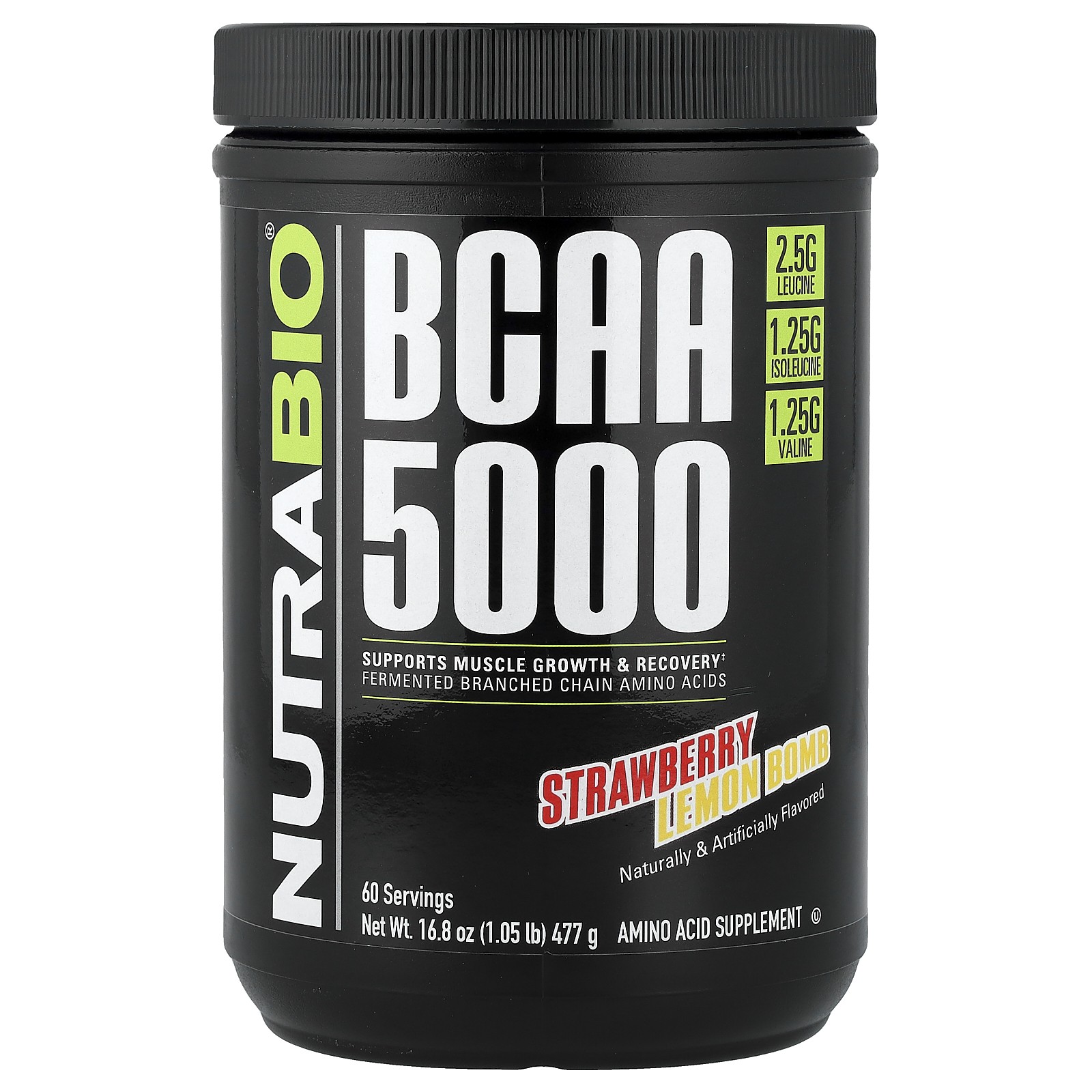 BCAA 5000, клубнично-лимонная бомба, 1,05 фунта (477 г)