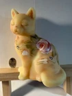 New ListingBeautiful Fenton Art Glass Cat Figurine - Prized Burmese Glass