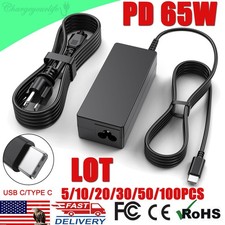 LOT OF 65W Laptop Charger USB-C AC Adapter for Acer/Lenovo/Dell/HP Computer X360