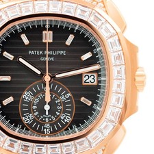 Patek Philippe Nautilus 5980/1400R-011 18K Rose Gold Diamonds Automatic Watch 8