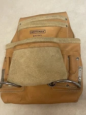 Vintage Craftsman 10 Pocket Leather Nail Tool Pouch #940645