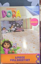 Dora Nickelodeon The Explorer 4-Piece Microfiber Full Sheet Set Multicolor