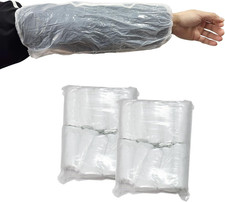 200 PCS Disposable Arm Sleeves, Plastic Sleeves to Cover Arms for Cleaning, Repa