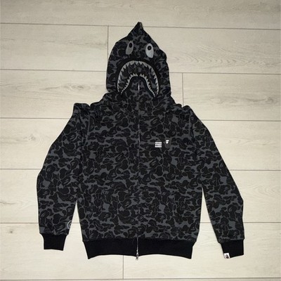 A Bathing Ape BAPE Dover Street Market Shark Camo Full Zip Fleece Hoodie L