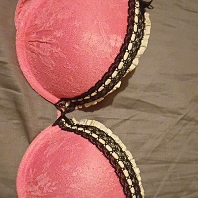 Victoria's Secret Sexy Little Things Push Up Bra Pink Lace Black Cream 36B