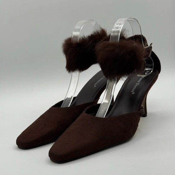 Женские коричневые замшевые туфли на шпильке Pierre Dumas Carmela размер 10 - Изображение 3 из 4