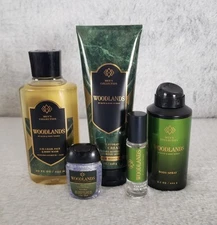 BATH & BODY WORKS  SET OF 5 WOODLANDS BODY CARE (DISCONTINUED)