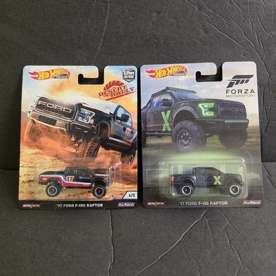Hot Wheels Forza Motorsport 17' Ford F150 Raptor And Desert Rally 17' Ford