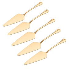 Gold Pie Server Stainless Steel Cake Pastry Set of 5 Serrated Knife 8.93 Inch