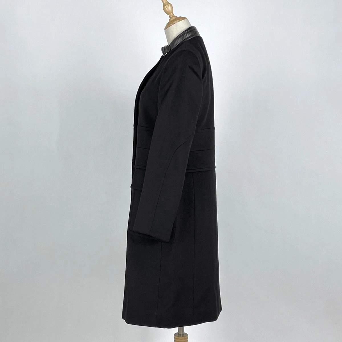 GUCCI Stand Cappotto Collo Lungo Tom Ford Epoca Cappotto Capelli Cashmere Nero Donna