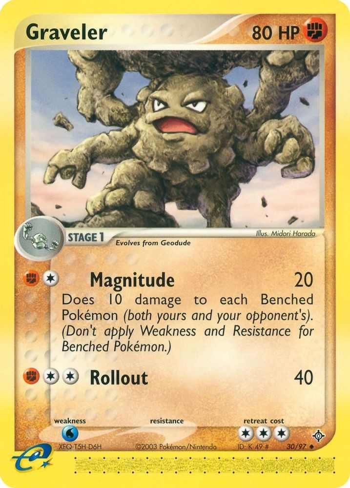 2003 Pokemon: EX Dragon - Graveler - 30/97 (#30/97, Uncommon, Lightly Played)
