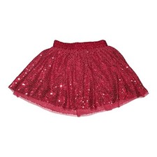 CAT  JACK Red Sequins Skirt S 6/6x Flare Tulle Sparkle Satin Layered Bday Party