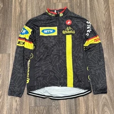 Castelli MTN Qhubeka Cycling Shirt Men's Large Black AOP Jersey Samsung Full Zip