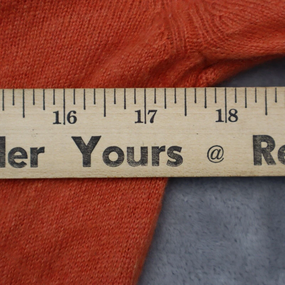 Suéter Tweeds Mujer M Naranja 2 Capas Cachemira Tejido Manga Larga Pullover Foto 4 de 4