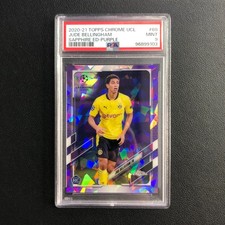 2020-21 Topps Chrome UEFA Sapphire UCL Jude Bellingham RC Purple /25 PSA 9