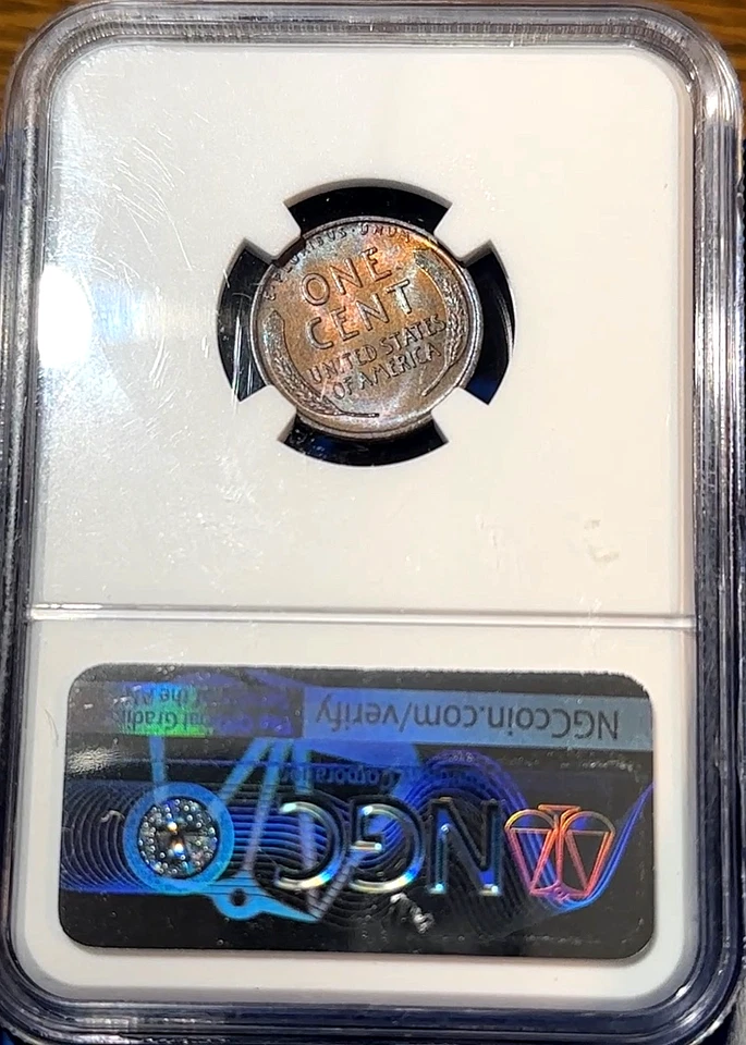 1911-D Lincoln Cent NGC MS64 RB Super Toning CHRC - Image 3 of 4