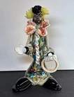 Vintage Murano Art Glass Clown Figurine - 8” Tall - With Sticker - Hypnotic!
