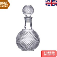 1L Luxury Whisky Decanter with Elegant Cut Glass Design and Silicone Stopper