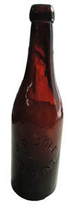 1890s-1910 PERU INDIANA In., Blob Top Beer Bottle J.O. COLE PERU INDIANA Beer