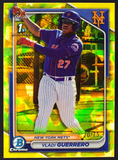 2024 Bowman Chrome Sapphire 1st Vladi Guerrero #BCP-250 (RC) Yellow /75 Mets