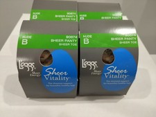 4 Pair Size B L'eggs Leggs Sheer Vitality Sheer to Waist Nude Pantyhose