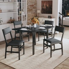 Dining Table Set for 4, Extendable Kitchen Table Cushion Chairs Set of 4