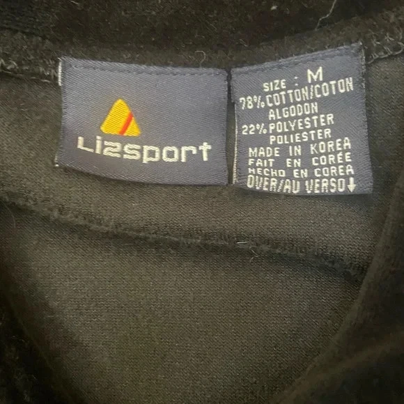 Винтажный Lizsport черный бархат флисовый комбинезон бархат размер средний 90-х Y2k - Изображение 4 из 4