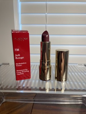 Clarins Joli Rouge Lipstick Full Size 738 Royal Plum Moisturizing/Long Wearing