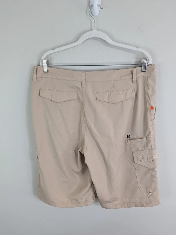 Pantalones Cortos Salt Life SLX-QD Para Hombre 34 Beige Pesca Poliéster Foto 4 de 4