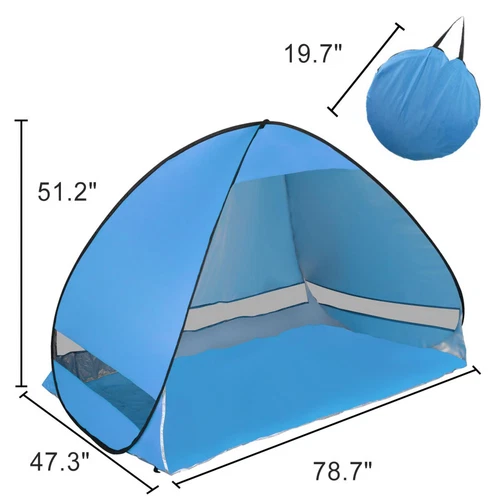 Beach Tent Folding Sun Shelter Instant Portable Blue - Picture 2 of 7