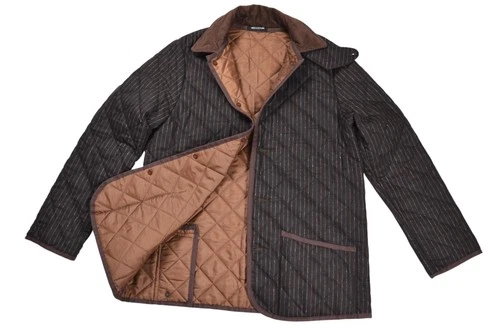 MACKINTOSH Pinstripe Jacket Men's Quilt Scotland Corduroy Collar Wool Size 42 - product listing photo