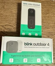 Blink Wireless Camera Outdoor 4 Bundle with Video Doorbell with sync Module
