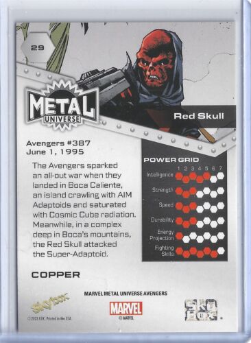 Marvel Metal Universe Avengers Copper Parallel 29 Red Skull NSC - Picture 2 of 2
