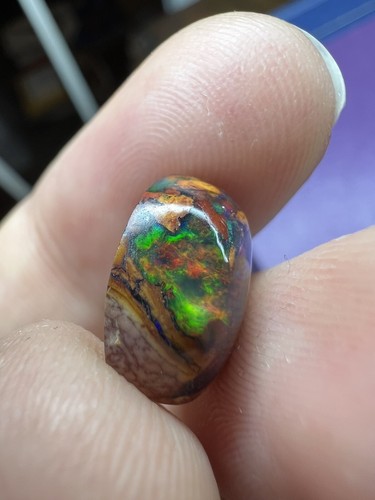 8.90Ct Fabulous Mexican Matrix Jelly Opal Play Of Color Maximum Fire - Picture 6 of 8