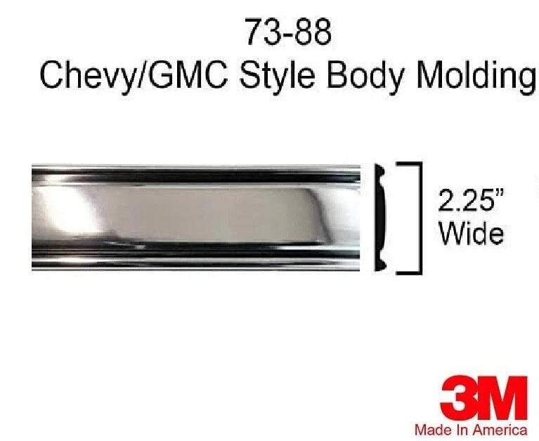 Moldura de carrocería lateral cromada de 80" para camioneta Chevy GMC Suburban 1973-87 Foto 4 de 4