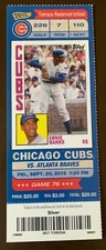 Chicago Cubs 9/20/2013 MLB ticket stub vs Atlanta Braves - Ernie Banks
