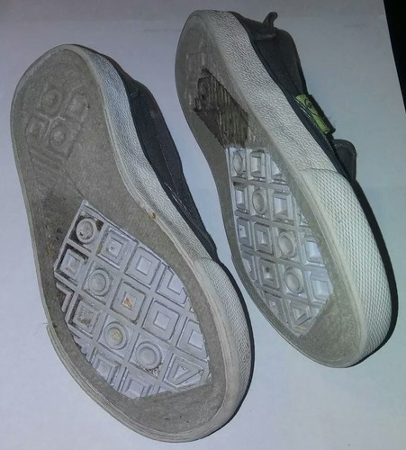 GYMBOREE Light & Dark GRAY CANVAS SLIP-ON TODDLER BOYS SNEAKER Size 8 Preowned - 第 4/6 張圖片