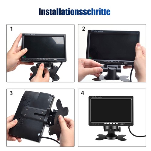 ESSGOO 3.Bremsleuchte Rückfahrkamera Mit Monitor 7 Zoll Für VW Transporter T5 T6 - Bild 4 von 12