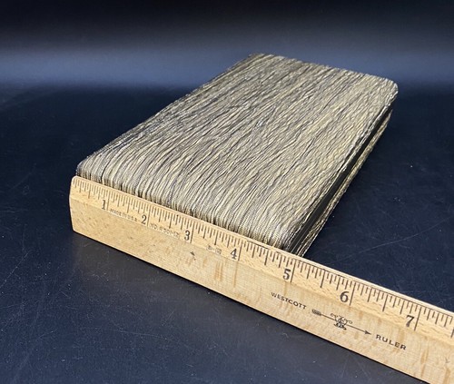 MCM Mele Style Velvet Ring Jewelry Box Case Mirror Textured Gold Fabric - Picture 7 of 10