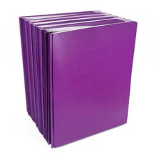 3-Prong Paper Portfolios with Pockets, 50-Count, Purple, Letter Size