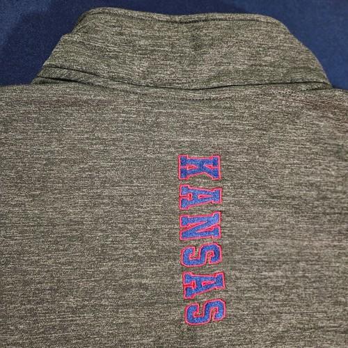 University of Kansas Jayhawks 2XL Full Zip Jacket Gray Colosseum Mens - Picture 3 of 9