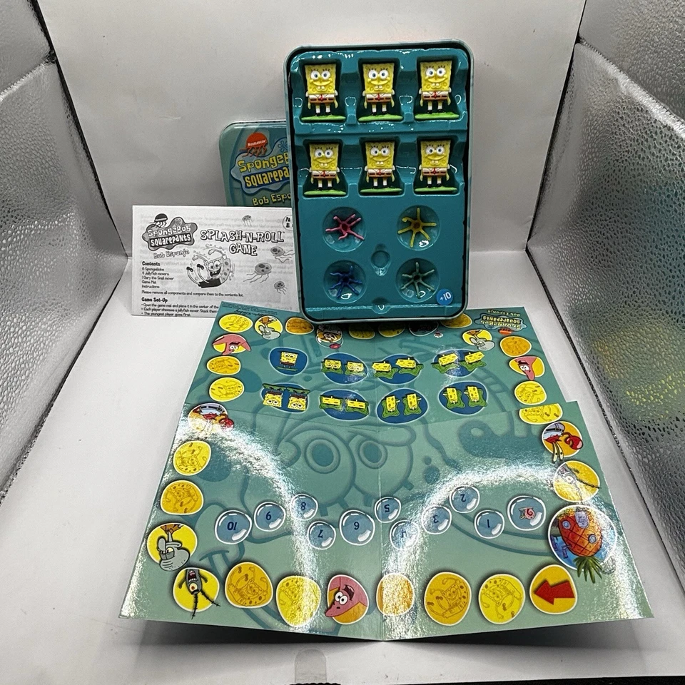 Bob Esponja Pantalones Cuadrados Splash-N-Roll 2002 Juego Mattel con Tin Nickeloden Foto 4 de 4